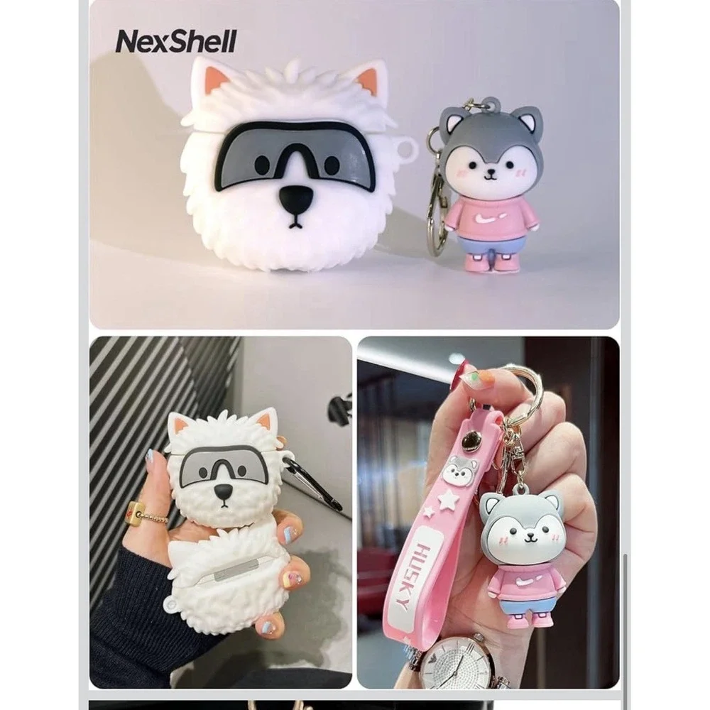 Cute Puppy Case for AirPods 1/2, 3D Kawaii Dog Cover NEW